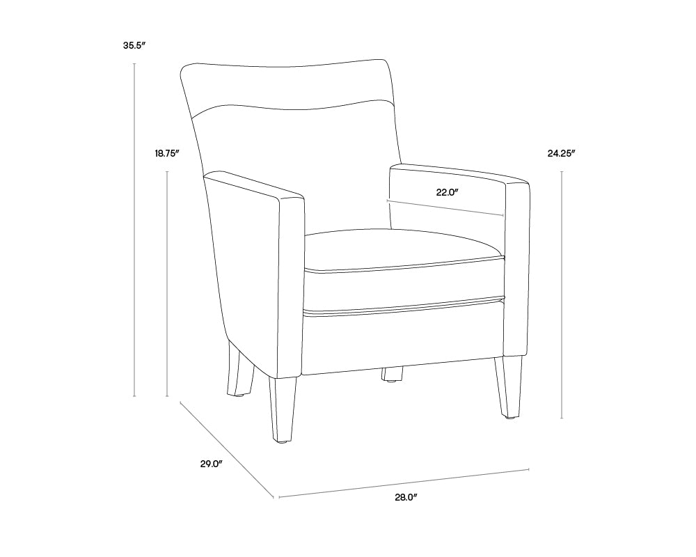 Aston Lounge Chair - Polo Club Stone / Bravo Portabella