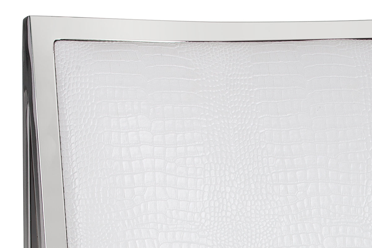 Blair Dining Chair - Stainless Steel - White Croc