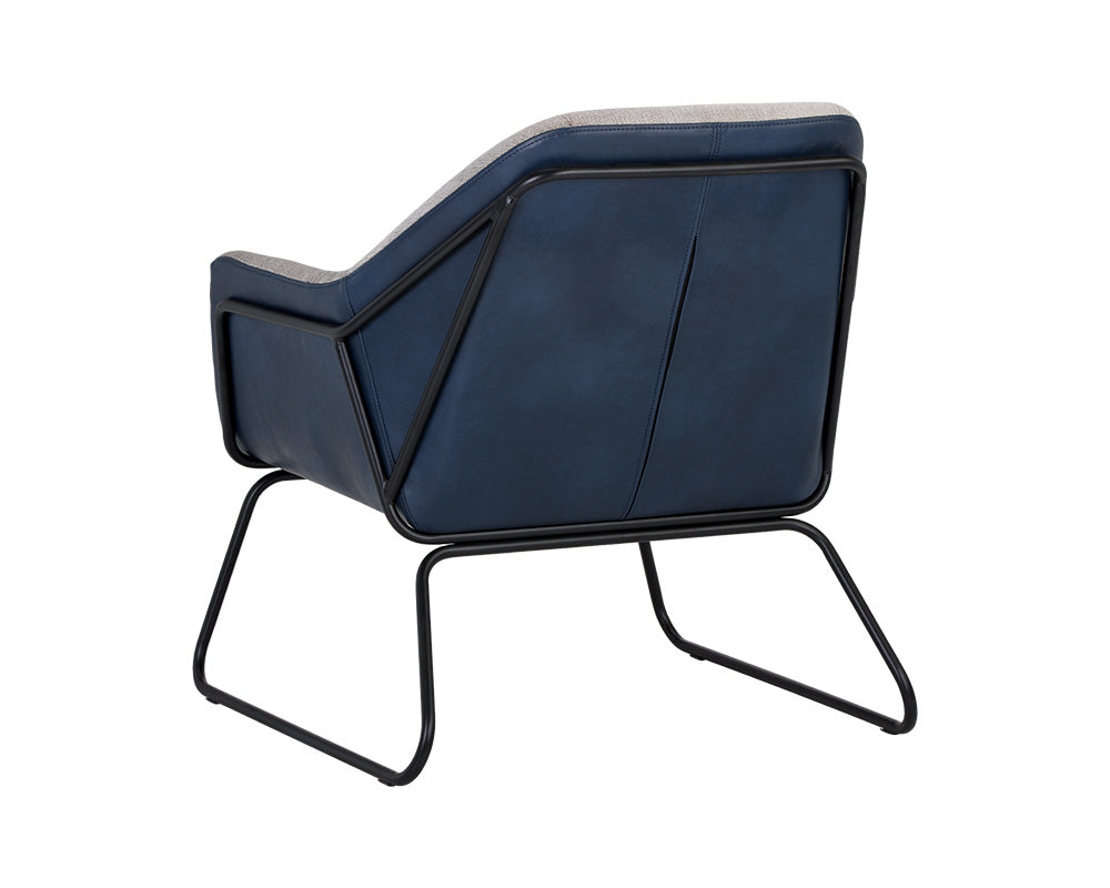 Watts Lounge Chair - Black - Polo Club Stone / Bravo Admiral