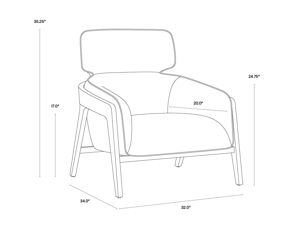 Maximus Lounge Chair - Polo Club Stone / Overcast Grey