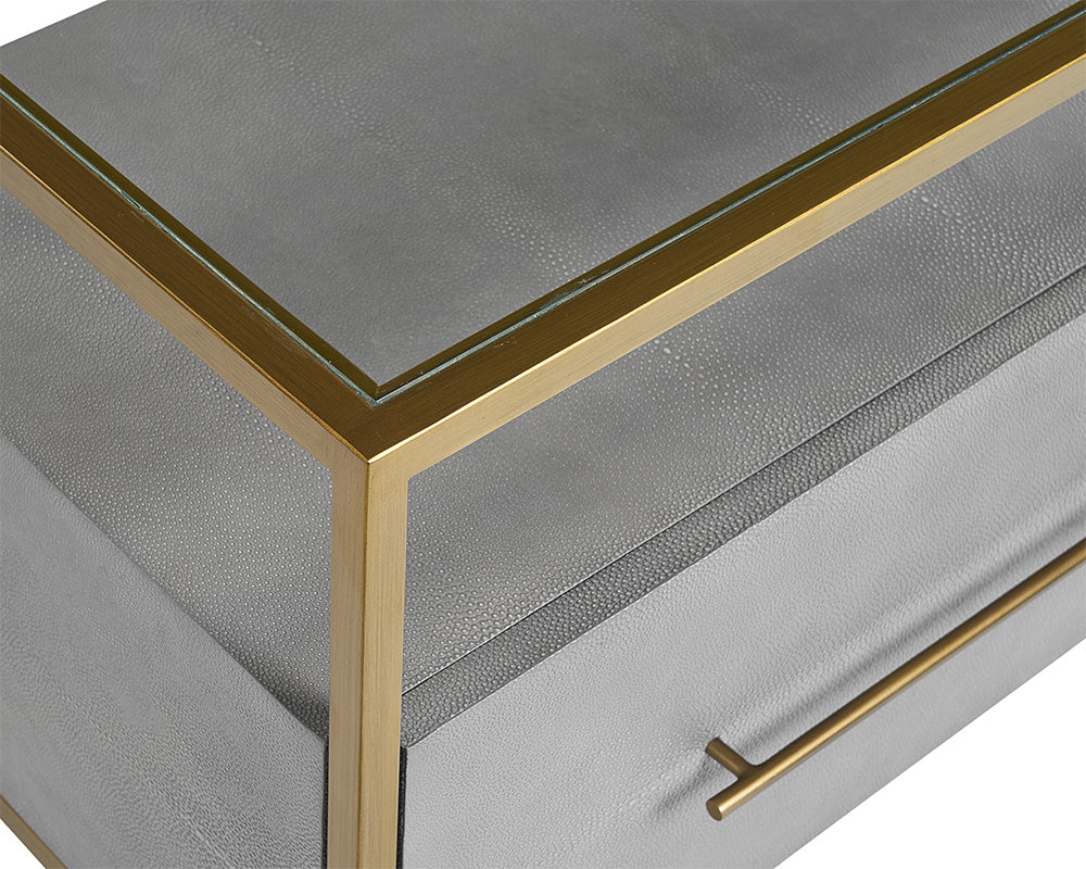 Venice Nightstand - Grey Shagreen