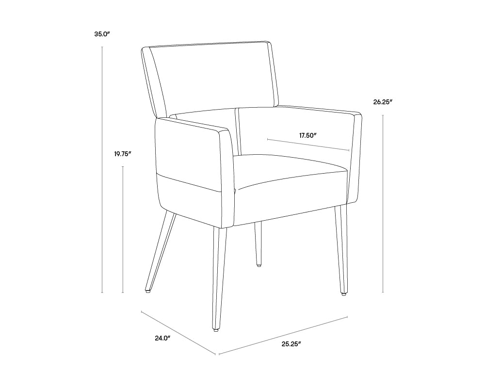 Amerie Dining Armchair - Bravo Metal