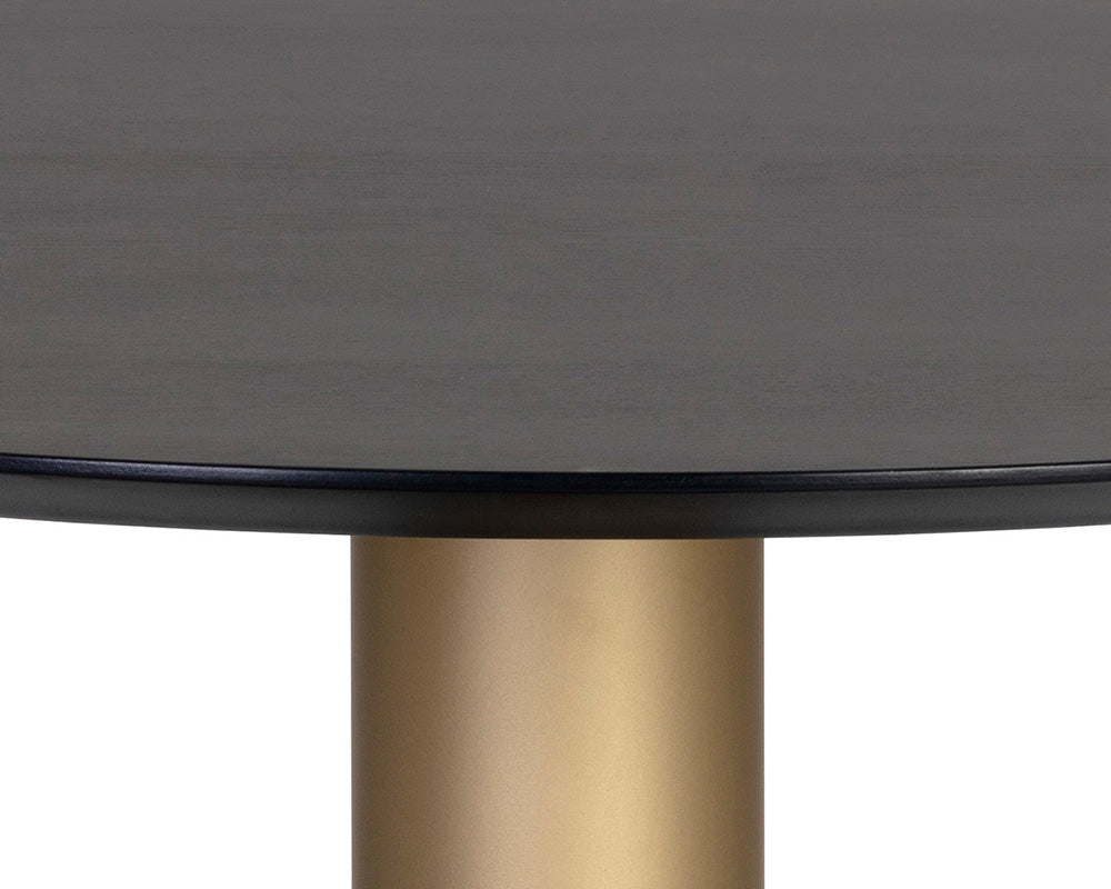 Monaco Dining Table - Gold - Grey Marble / Charcoal Grey - 48"