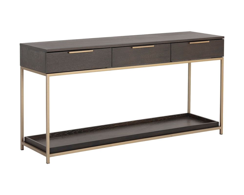 Rebel Console Table With Drawers - Gold - Charcoal Grey