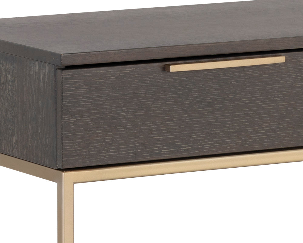 Rebel Console Table With Drawers - Gold - Charcoal Grey