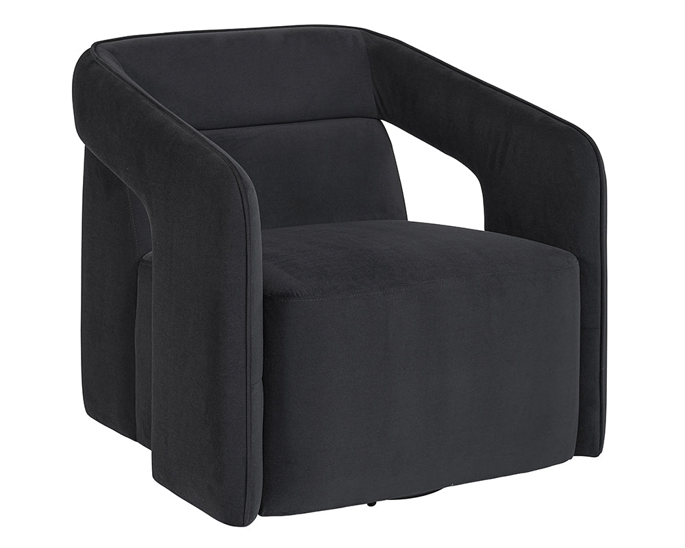 Kendrick Swivel Lounge Chair - Abbington Black
