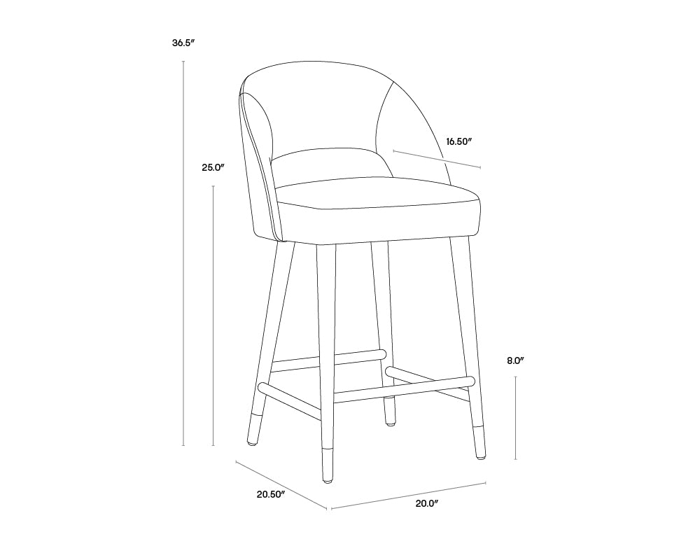 Monae Counter Stool - Bravo Cream / Polo Club Muslin