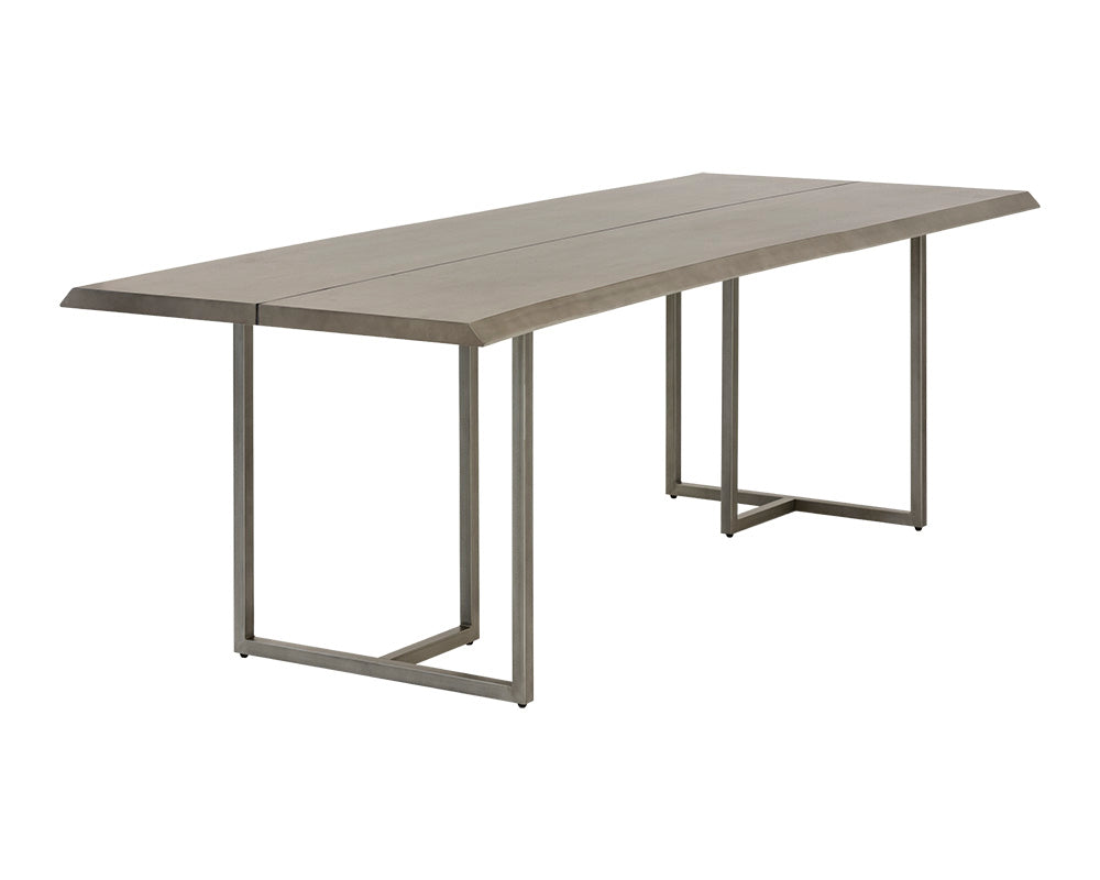 Donnelly Dining Table - Antique Silver - Ash Grey - 95"