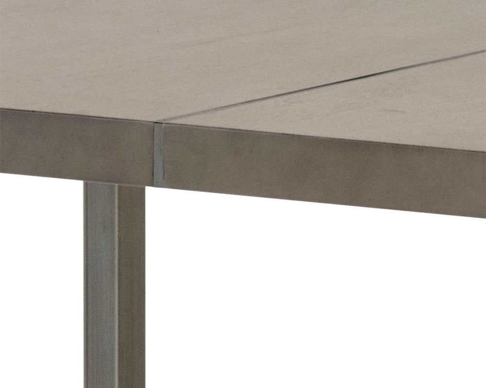 Donnelly Dining Table - Antique Silver - Ash Grey - 95"