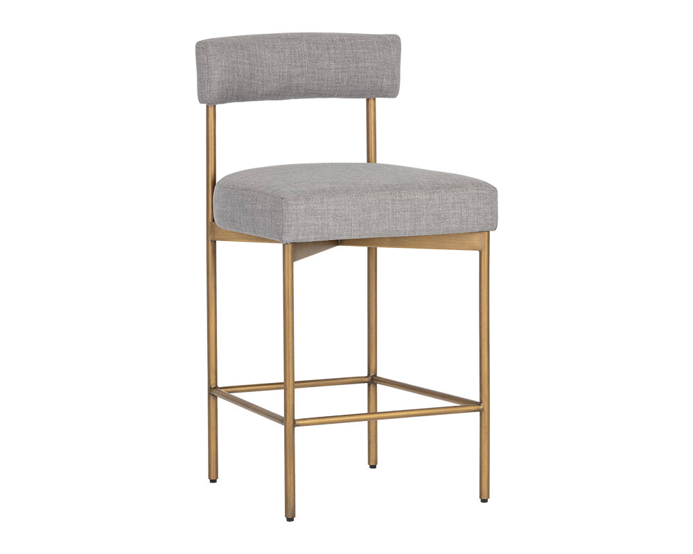 Seneca Counter Stool - Antique Brass - Arena Cement