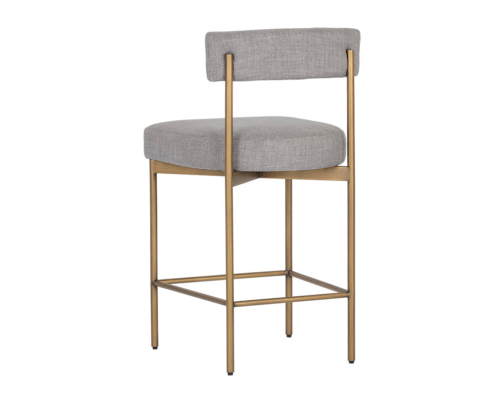 Seneca Counter Stool - Antique Brass - Arena Cement