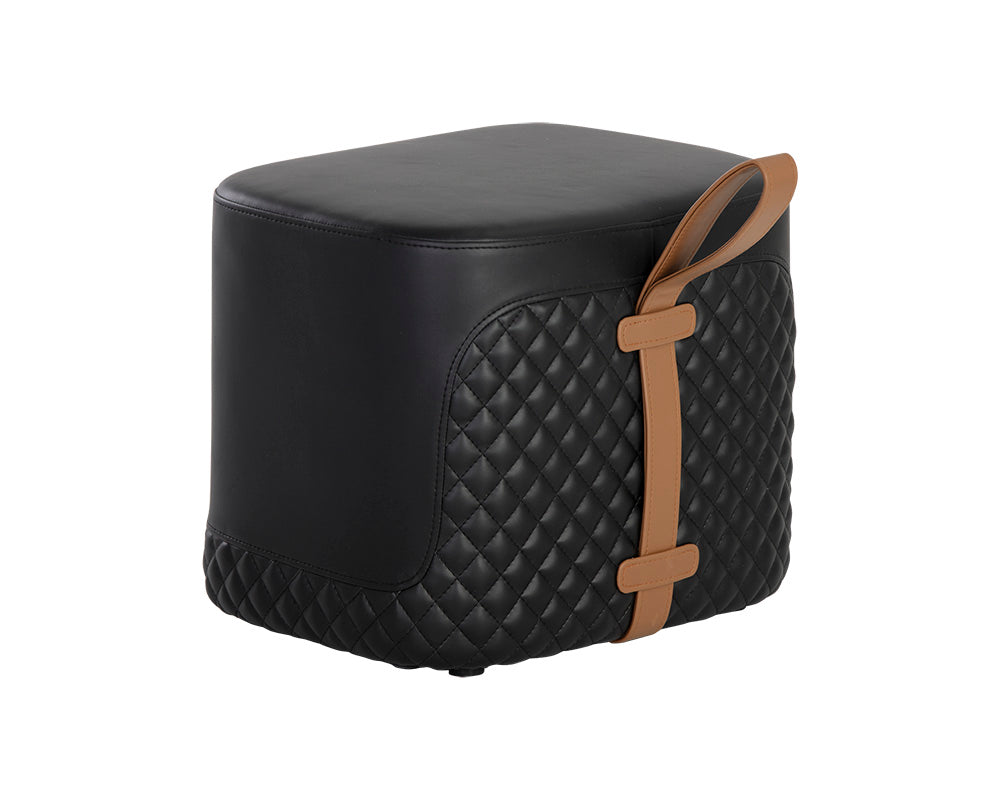 Axio Ottoman - Napa Black / Napa Cognac