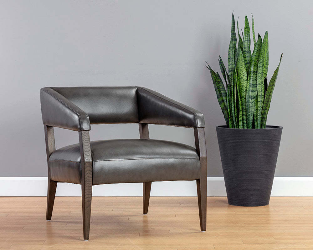 Carlyle Lounge Chair - Brentwood Charcoal Leather