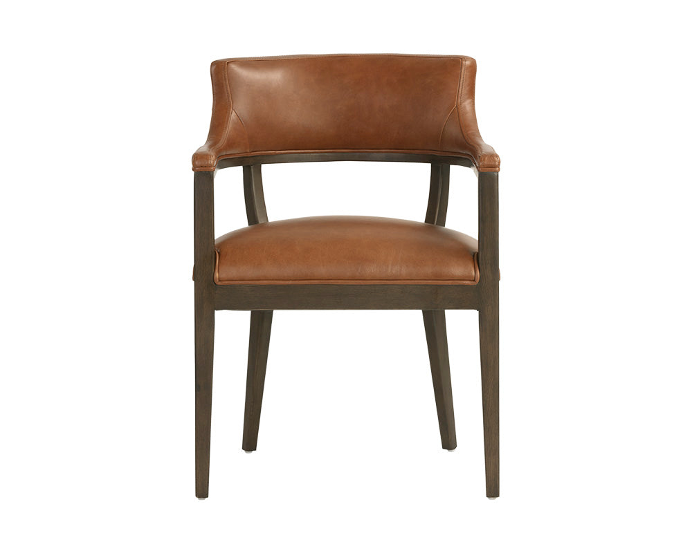 Brylea Dining Armchair - Brown - Shalimar Tobacco Leather