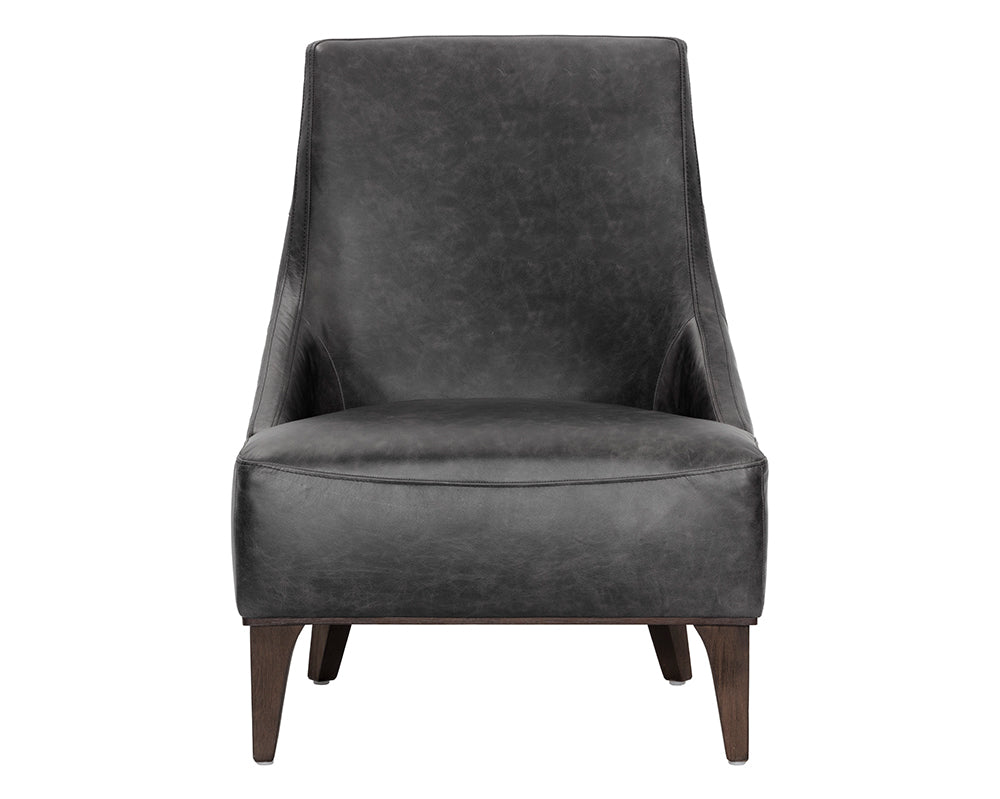 Elias Lounge Chair - Marseille Black Leather