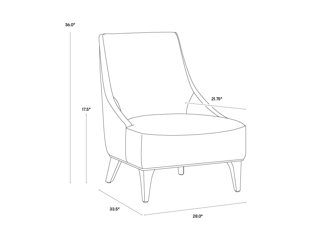 Elias Lounge Chair - Marseille Black Leather