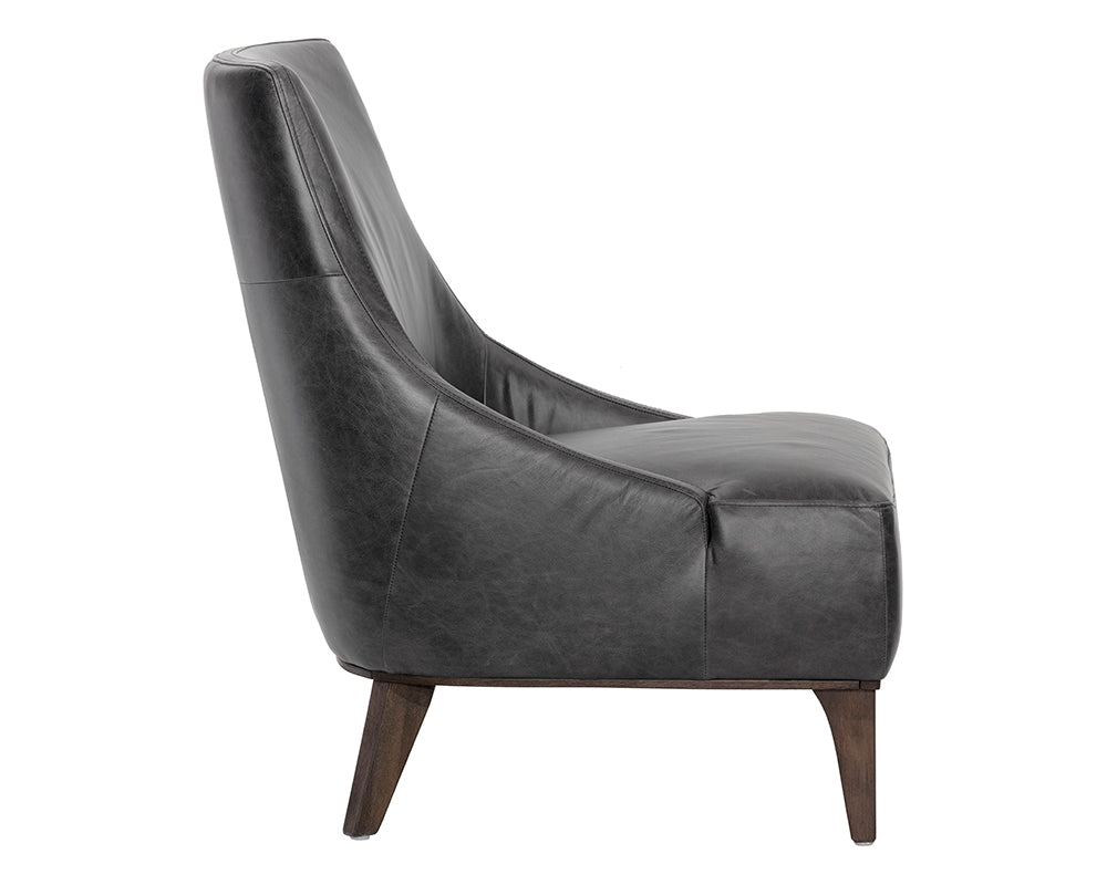Elias Lounge Chair - Marseille Black Leather