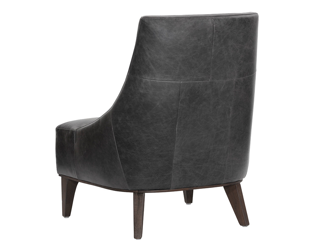 Elias Lounge Chair - Marseille Black Leather
