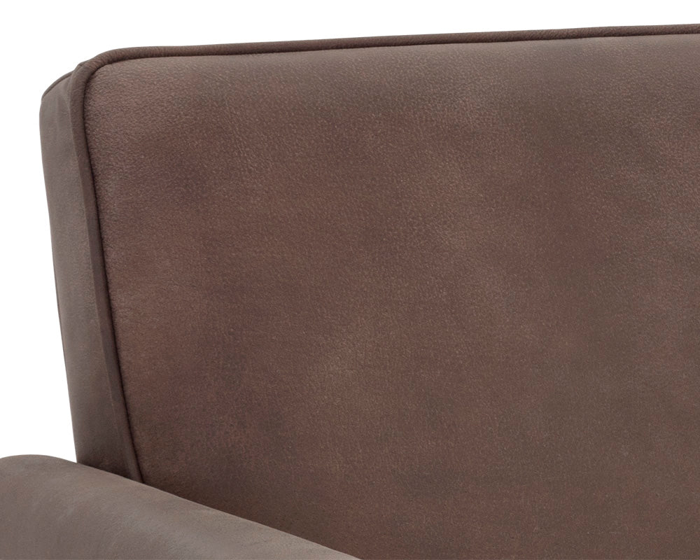 Gale Lounge Chair - Lux Brass - Dandi Mocca Leather