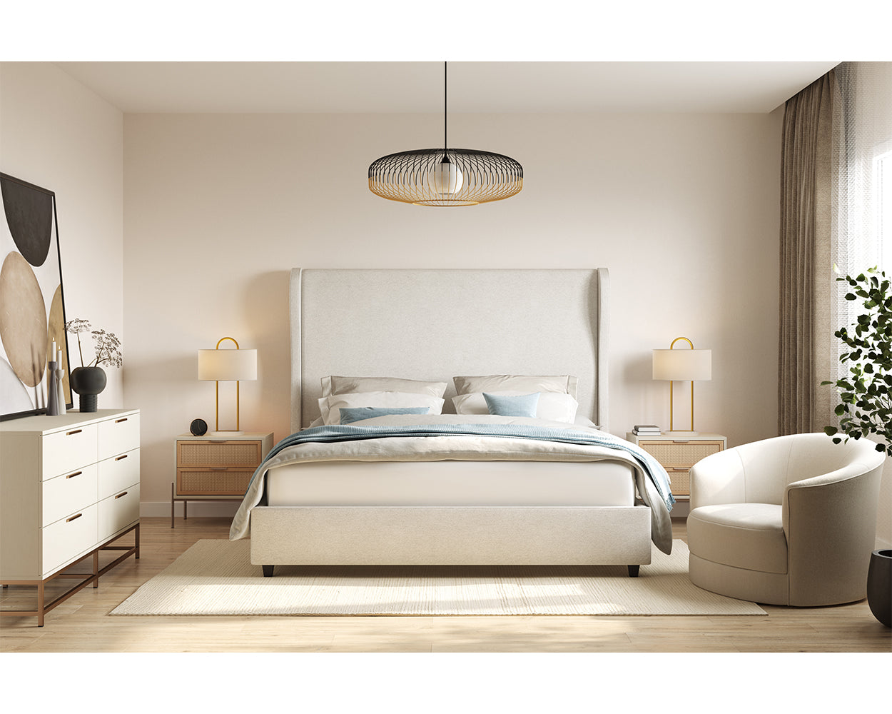 Jefferson Bed - King - Belfast Oatmeal