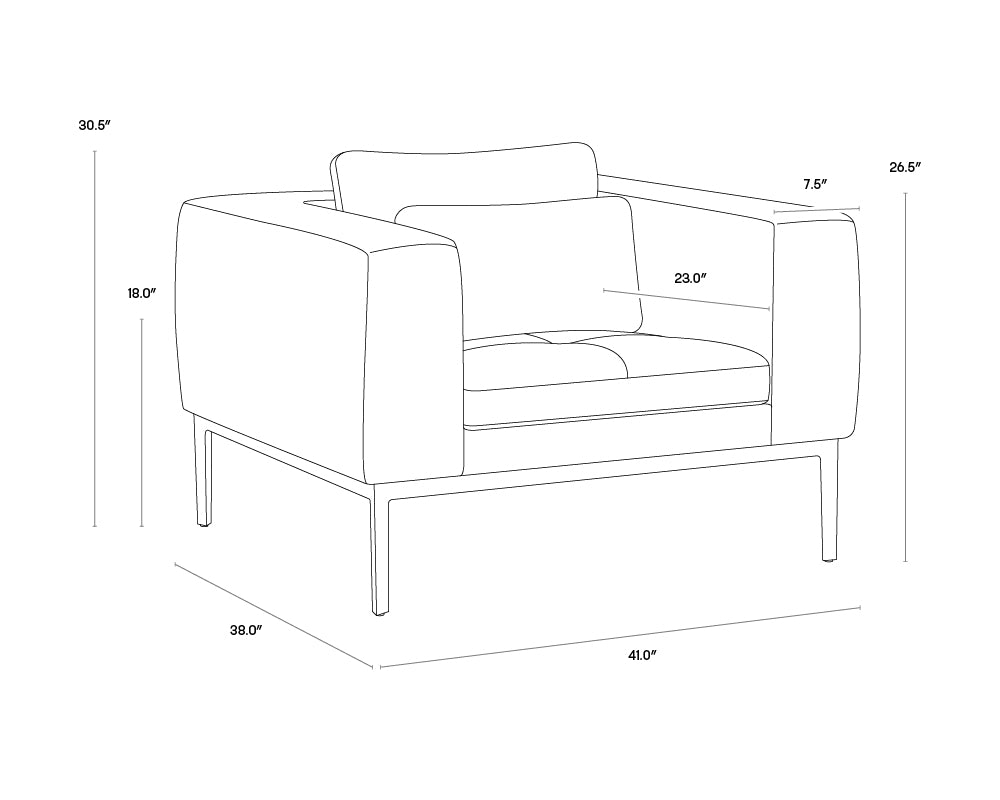 Burr Armchair - Behike Saddle Leather