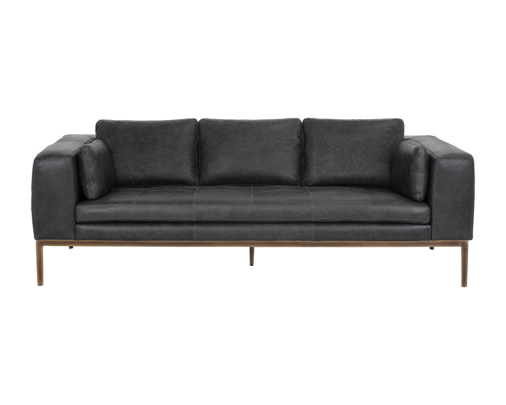 Burr Sofa - Serbia Black Leather