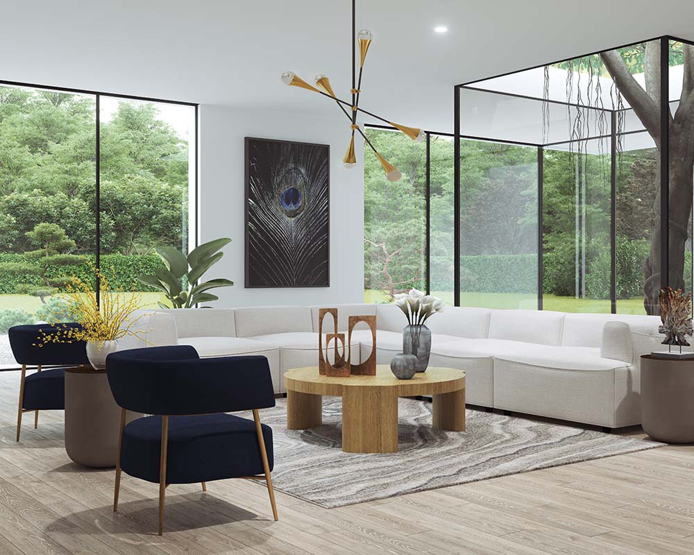 Darren Modular - Corner Chair - Moto Stucco
