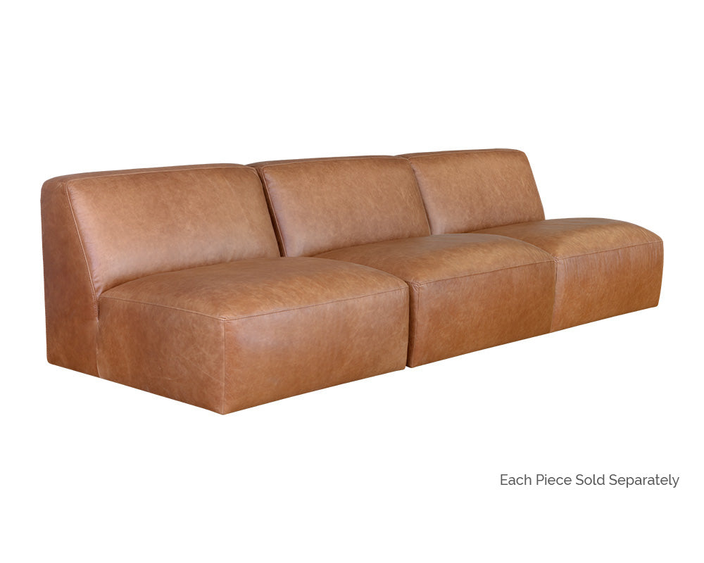 Watson Modular - Armless Chair - Marseille Camel Leather