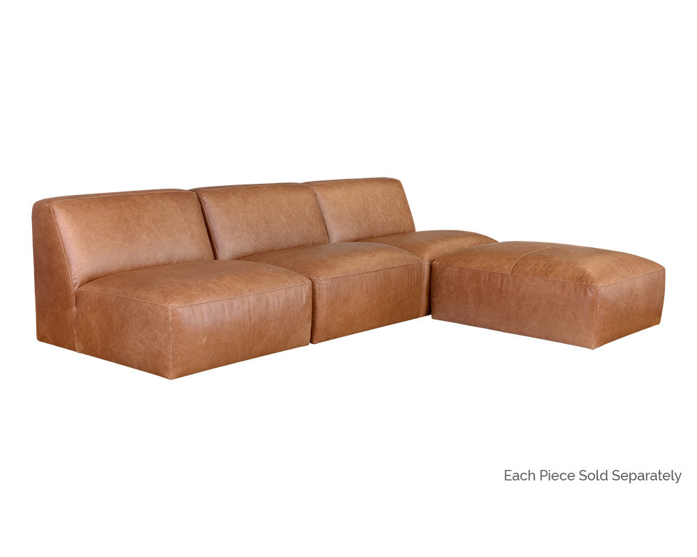 Watson Modular - Armless Chair - Marseille Camel Leather