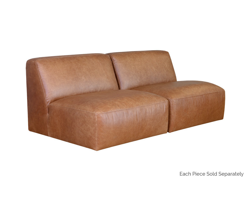 Watson Modular - Armless Chair - Marseille Camel Leather