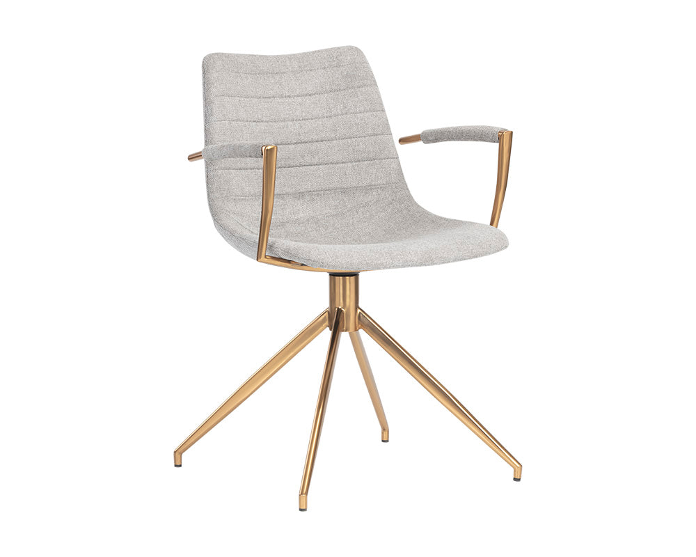 Andres Swivel Dining Armchair - Belfast Heather Grey