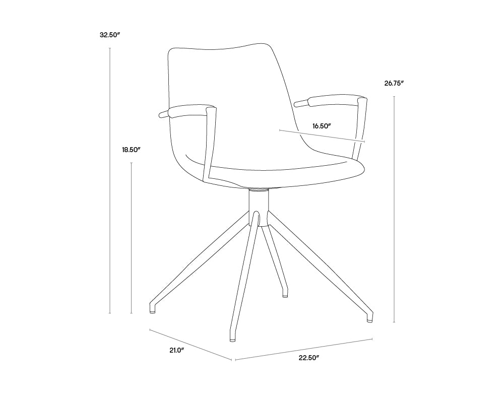 Andres Swivel Dining Armchair - Belfast Heather Grey