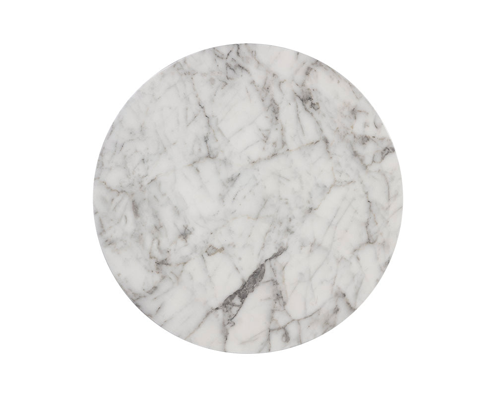 Goya End Table - Marble Look - White