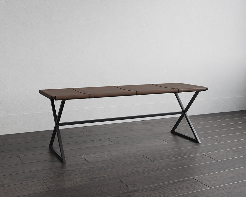 Elon Bench - Vintage Cognac Leather