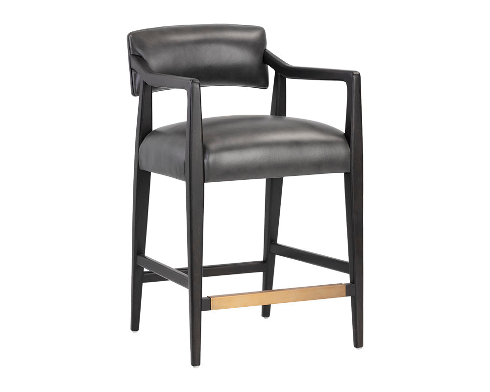 Keagan Counter Stool - Brentwood Charcoal Leather