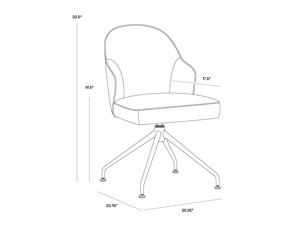 Bretta Swivel Dining Chair - Tobacco Tan