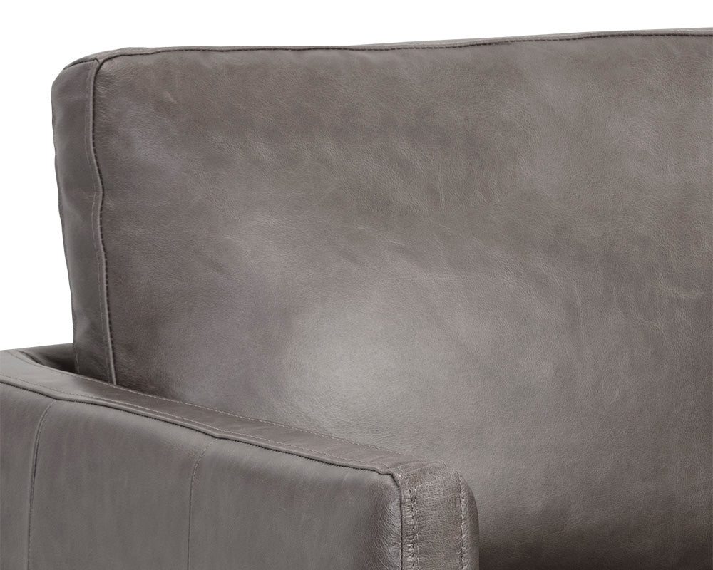 Portman Swivel Lounge Chair - Marseille Concrete Leather