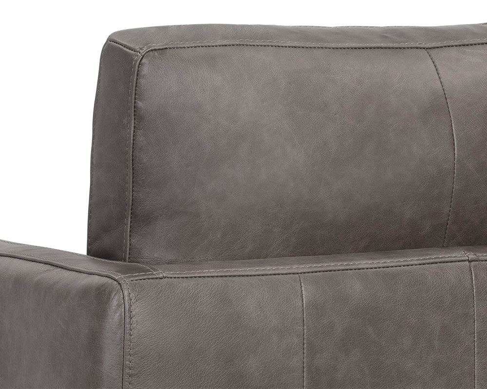 Portman Swivel Lounge Chair - Marseille Concrete Leather