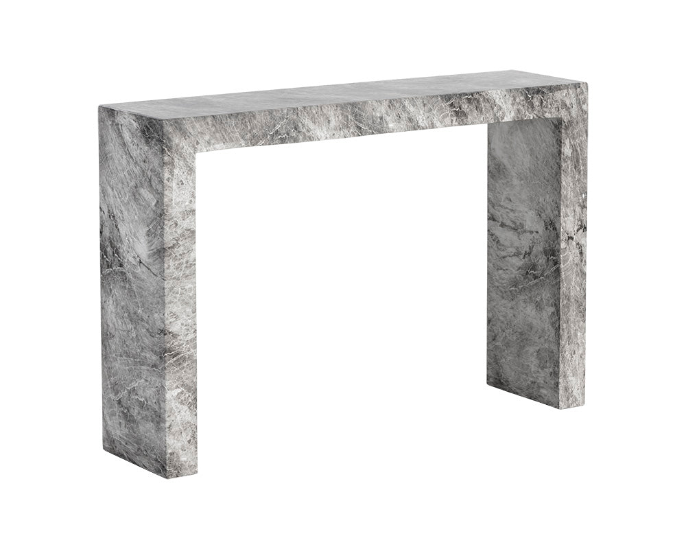 Axle Console Table - Marble Look - Grey