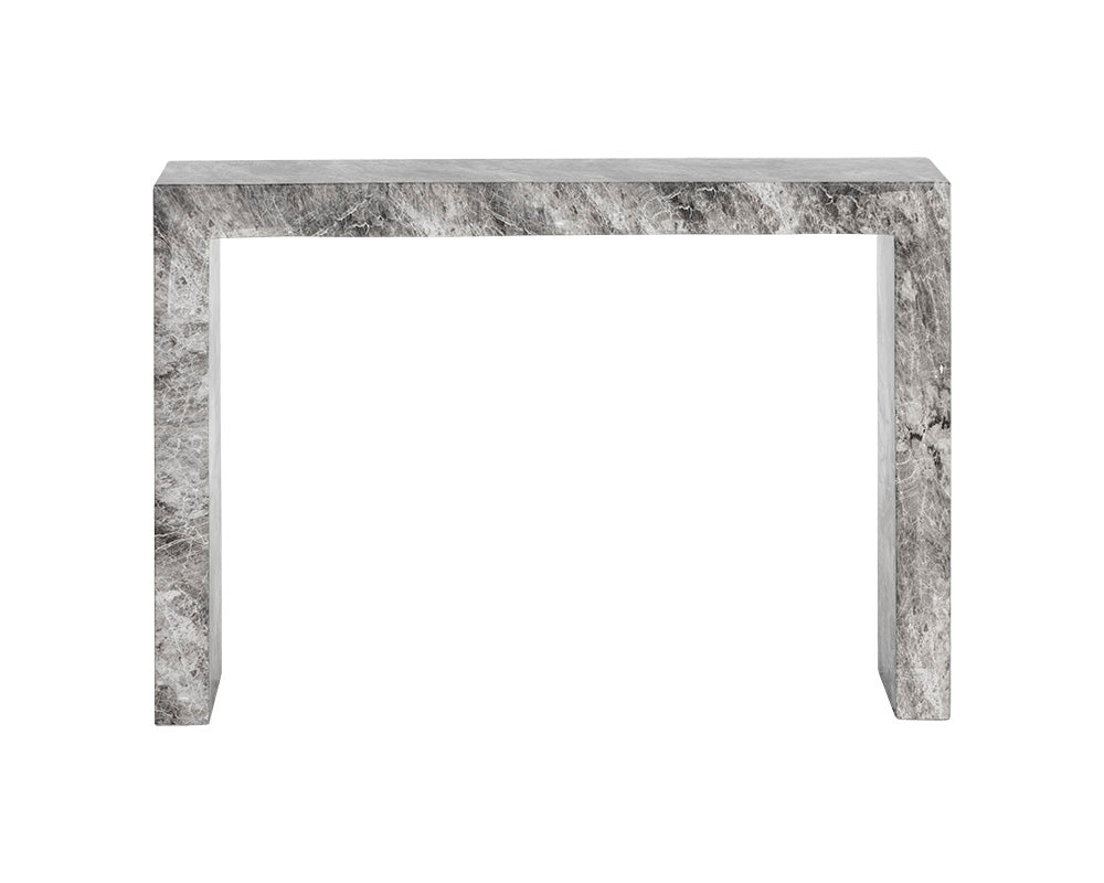 Axle Console Table - Marble Look - Grey