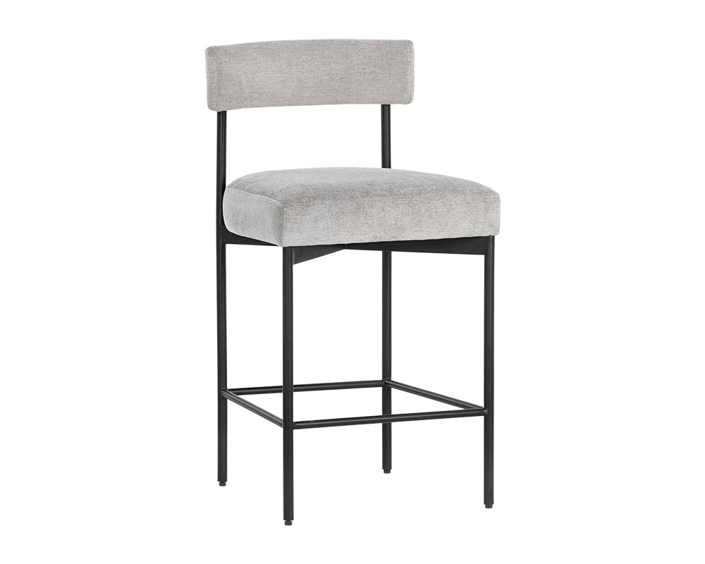 Seneca Counter Stool - Black - Polo Club Stone