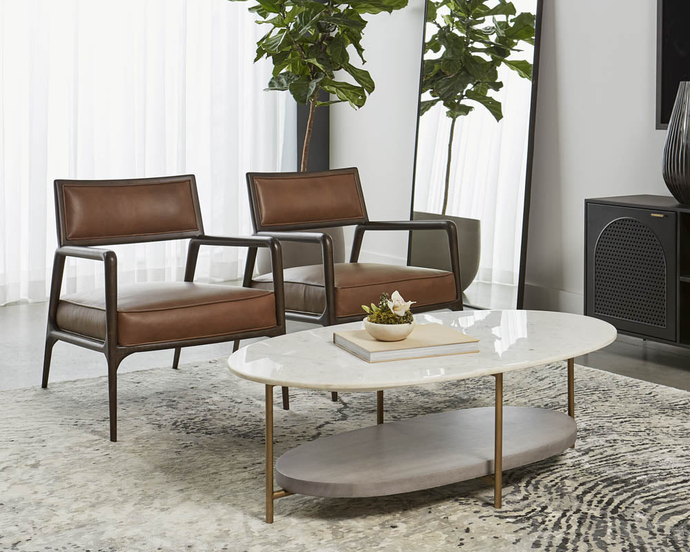 Damien Lounge Chair - Vintage Caramel Leather
