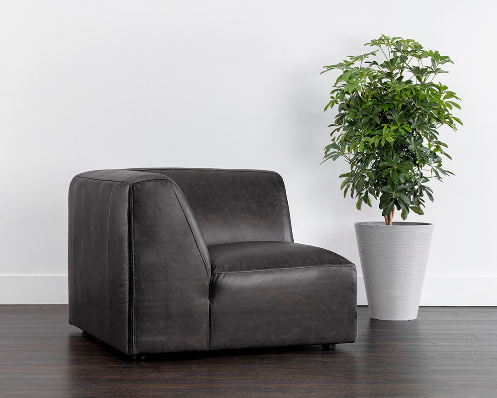 Watson Modular - Corner Chair - Marseille Black Leather