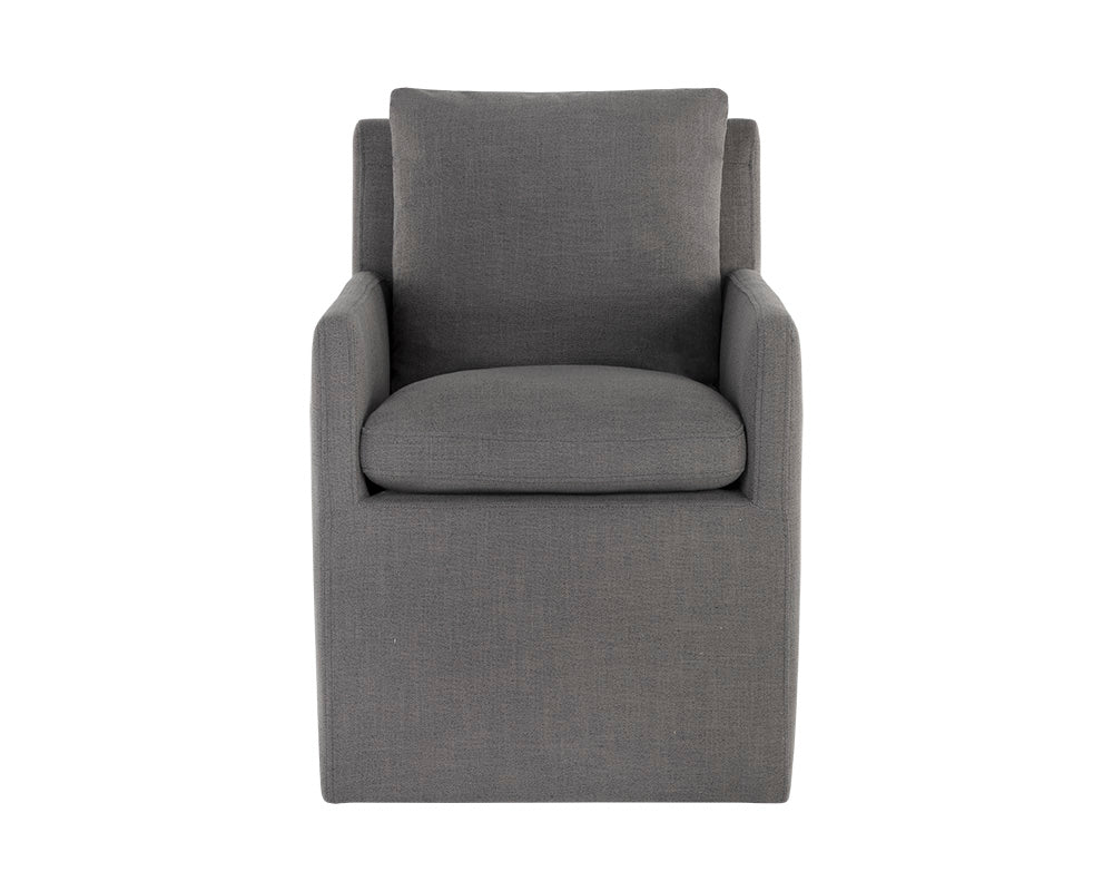 Glenrose Wheeled Dining Armchair - Effie Smoke