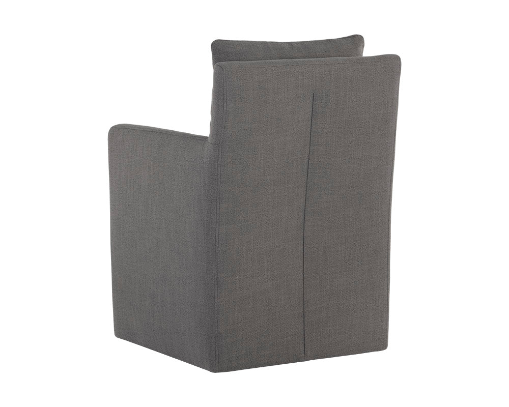 Glenrose Wheeled Dining Armchair - Effie Smoke