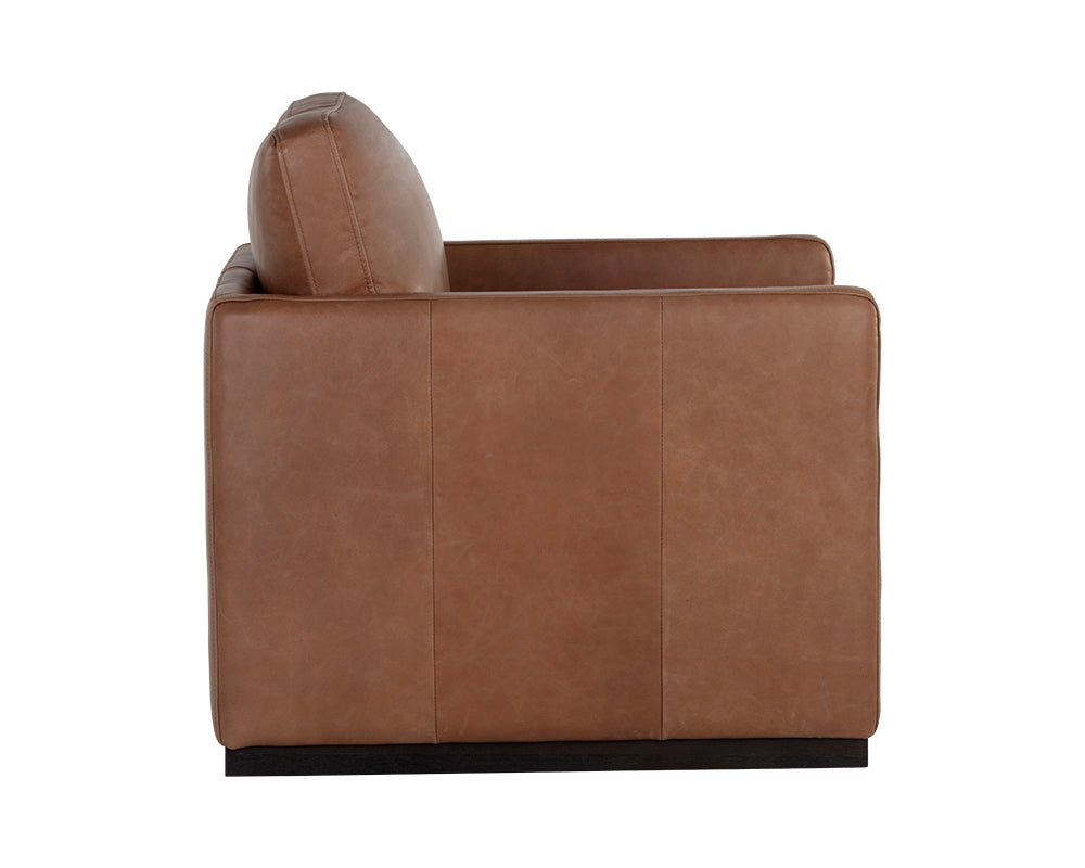 Portman Swivel Lounge Chair - Marseille Camel Leather