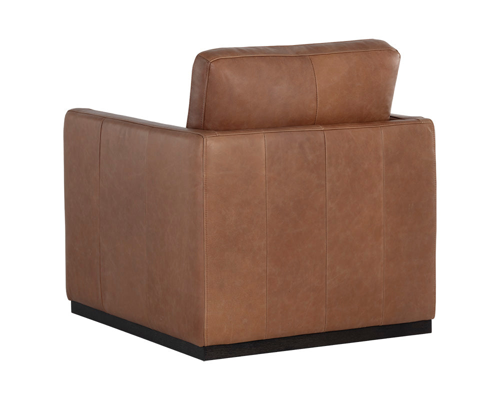 Portman Swivel Lounge Chair - Marseille Camel Leather