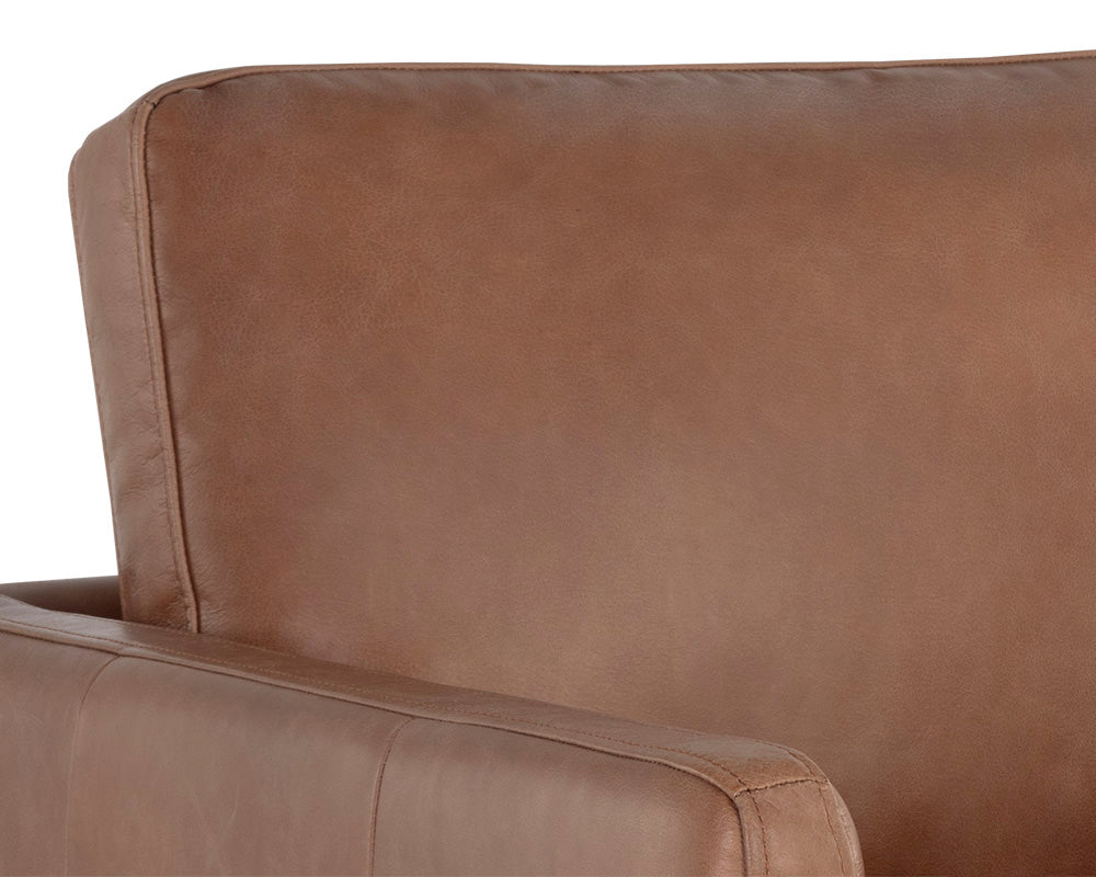 Portman Swivel Lounge Chair - Marseille Camel Leather