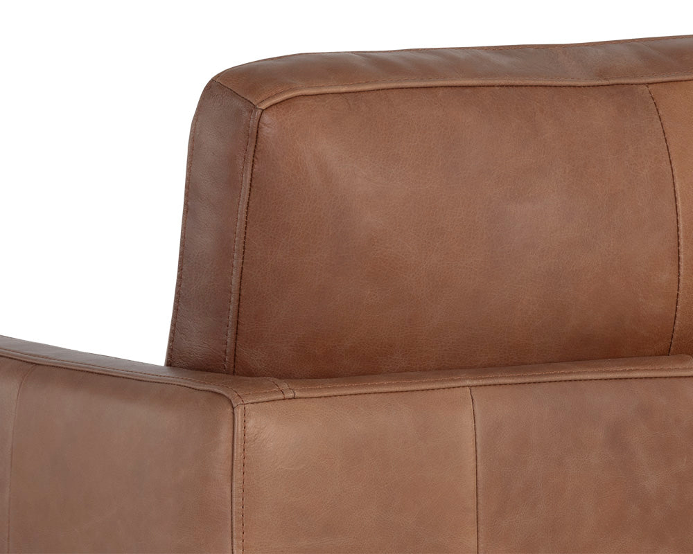 Portman Swivel Lounge Chair - Marseille Camel Leather