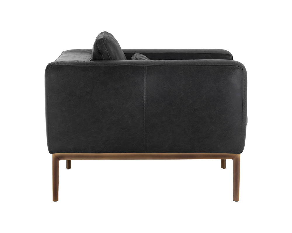 Burr Armchair - Serbia Black Leather